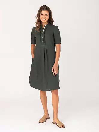 FELI & HANS | Minivestido KLEO
Marca: FELI & HANS
Color: verde oscuro
Categorías: Moda, Mujer

Largo de manga: Manga corta
Material: Lino
Forma del cuello: Cuello mao
Diseño: Liso
Estilo y ocasión: Ocio
Detalles: Pliegues | 